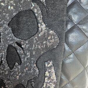 Loungefly Black Sequin Skull Tote